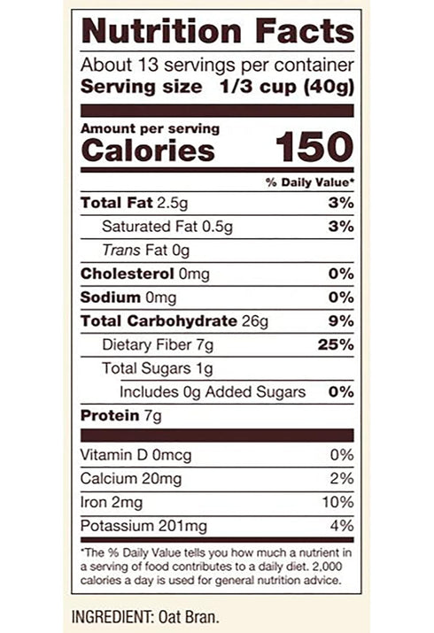 18 oz One Bob's Red Mill Oat Bran Cereal