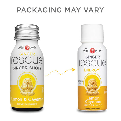 2 Oz (Pack 12) Ginger Rescue Shots by The Ginger People Energy Boosting, Caffeine Free Energy, Digestive Heath, Lemon