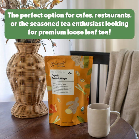 1 Lb. 200 Heavenly Tea Leaves Organic Earl Grey, Bulk Loose Leaf Black Tea, (Approx. Cups) - Strong, Full Bodied
