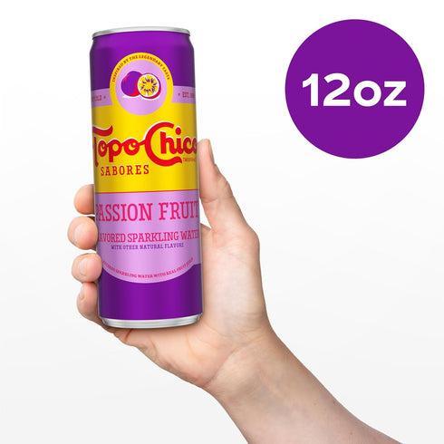 12 oz, 8 Pack Topo Chico Sabores Passionfruit Flavored Sparkling Water, fl