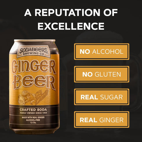 (12 Ginger Beer | SodaBeers Brewing Co | Alcohol-Free, Gluten-Free Crafted Sodas Made With Natural Flavors and Real