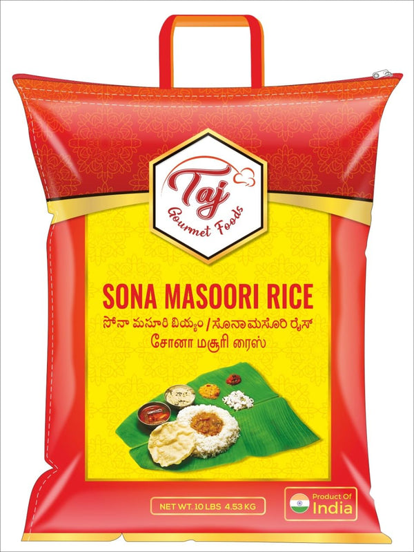 TAJ Gourmet Foods TAJ Sona Masoori Rice 10lbs | Short Grain White Rice | Product