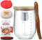 Snuvid 1 L (34 oz) Sourdough Starter Jar Kit, Wide Mouth Potbelly Crock