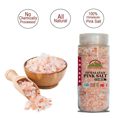 Jar-17.5oz, 1.09 (Pack 1) (5305) Himalayan Chef Himalayan Pink Salt, Coarse Salt, Grain, Glass Pound