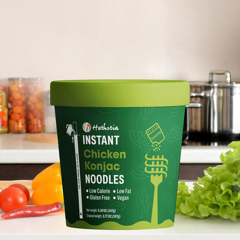 6-Pack 34.32 oz Hethstia Konjac Noodle Chicken Soup, Instant Shirataki Noodle Soup Cups - Low-Calorie, Sugar-Free