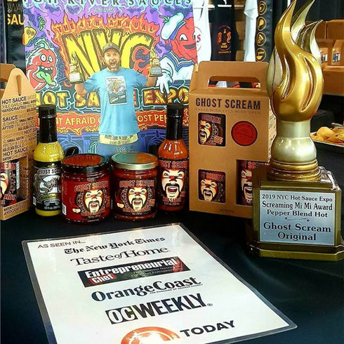 Ghost Scream Hot Sauce - “Chili Garlic Jam” (Sweet, Spicy & Smoky) - Award Winning Recipe with Fresh Ghost Chili Peppers