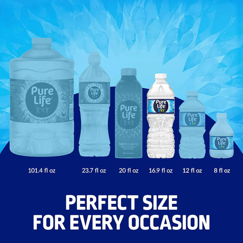 12 Pack 16.9 oz Pure Life Purified Water Bottles, - Still Bottled Water Enhanced with Minerals for a Crisp Taste