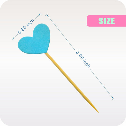 Cupcake Toppers 30Pcs Set, GUCUJI Funny Blue Heart DIY Glitter Mini Birthday Cake Decorations for Party