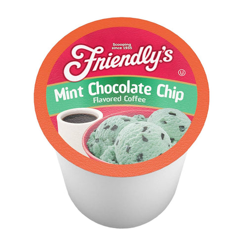friendly's Flavored Ice Cream Coffee Pods, Compatible with Keurig K Cup Brewers, Mint Chocolate Chip, 12 Count