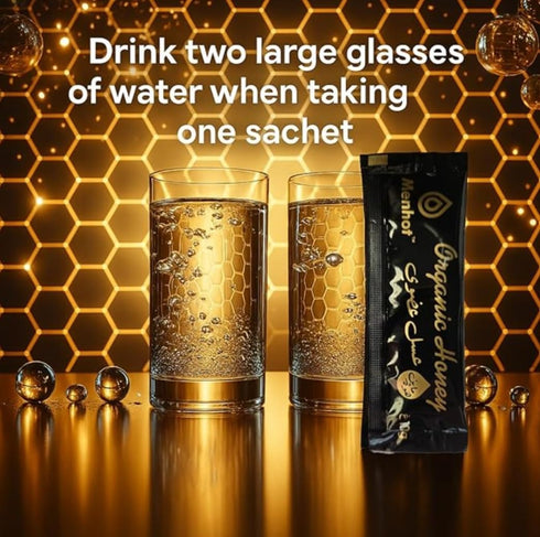 Menhot PACK 29 Honey for Men - LARGE Sachets: Honey, Jelly, Panax Ginseng, Maca, Tribulus Terrestris, No Added Sugar