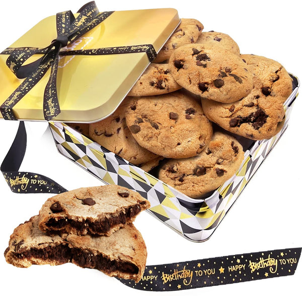 Chocolate Chip Cookies Birthday Gift Basket Tin Gourmet cookie Individually Wrapped Fresh
