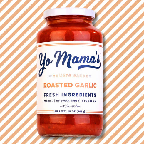 Pack (2) Yo Mama's Foods Keto Roasted Garlic Pasta Sauce - of - Vegan, No Sugar Added, Low Carb, Low Sodium, Gluten