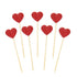 Ercadio Glitter Heart Cupcake Toppers Picks for Sweet Love Theme Wedding Engagement Bridal Shower Party Cake Decors (40