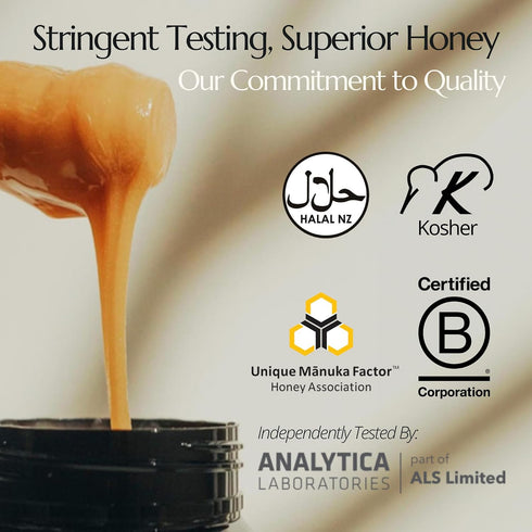 5+ Set BeeNZ Manuka Honey Certified UMF and Kanuka Honey Bundle, Raw, Pure New Zealand Superfood Honey for Wellness