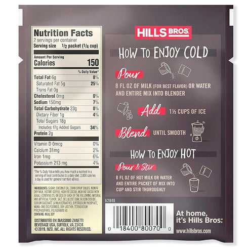 Hills Bros. Frapps Instant Drink Mix Indulgent Caf-Style Beverage Gluten-Free, Kosher-Certified Easy to Make Hot