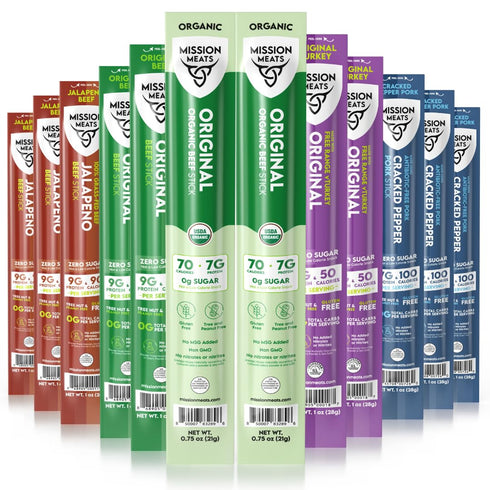 Mission Meats Variety Pack with Certified Organic Beef, Grass Fed, Free Range
