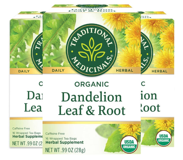 Traditional Medicinals Organic Dandelion Leaf & Root Herbal Tea, Supports Kidney Function