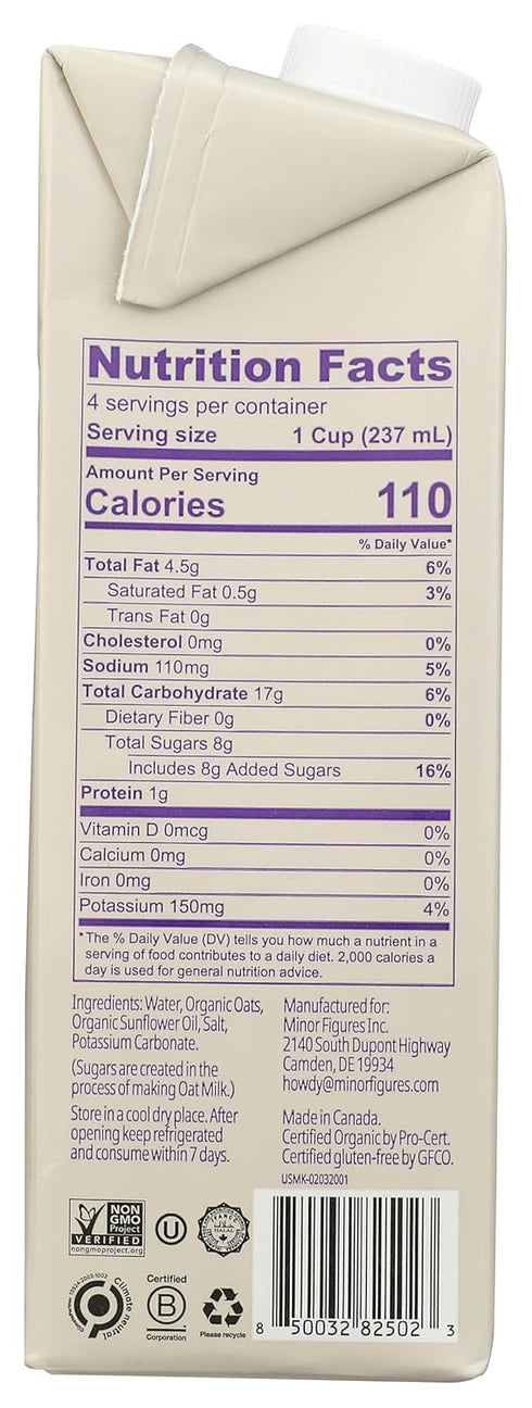 32 oz Minor Figures Organic Barista Oat Milk, Fl