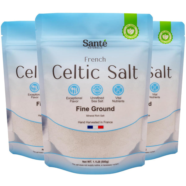 Sante Naturelle Celtic Salt Organic Fine Ground - 1.1lb (18oz) Pack of
