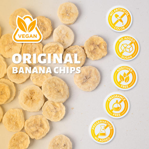 Pack 2 (5.29 Oz 100% DARLAC FARMS Freeze Dried Banana Slices, of Each) Real Fruit, No Sugar Added, Crispy & Light