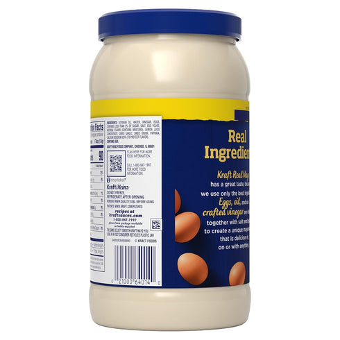 Kraft 48 oz Real Mayo Creamy & Smooth Mayonnaise - Classic Spreadable Condiment for Sandwiches, Salads and Dips, Made