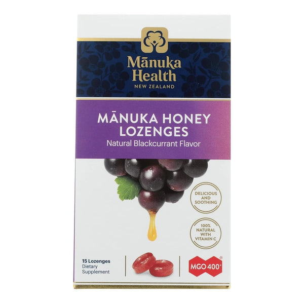 Manuka Health Manuka Honey Lozenges – 15 Blackcurrant Flavored Lozenges for Immune Support