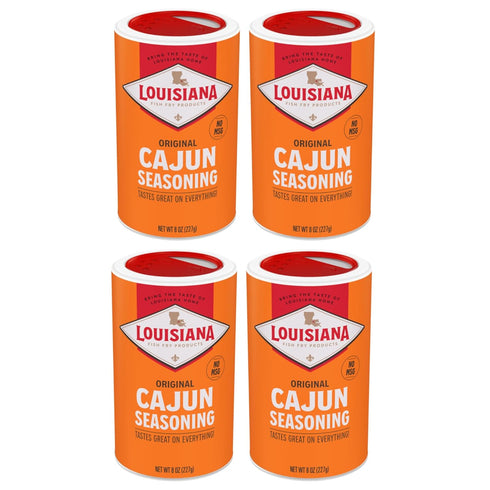 Louisiana Fish Fry Cajun Seasoning, Pack of 4 | Flavorful All-Purpose Seasoning for Meat, Fish, Vegetables, and More