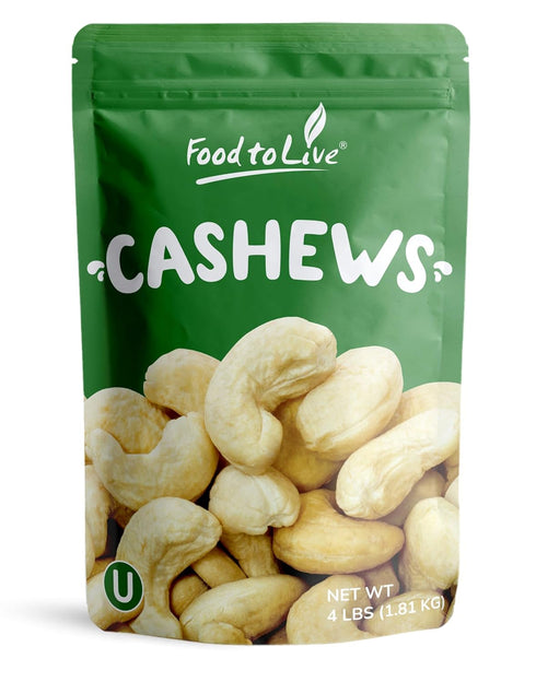 Food to Live Cashew Pieces, 4 Pounds Kosher, Raw, Vegan, Paleo Friendly,