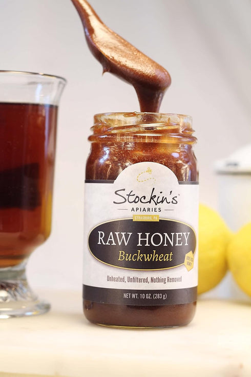 Stockin's Apiaries 17 Oz. Raw Buckwheat Honey, Unheated, Unfiltered, & Nutritious