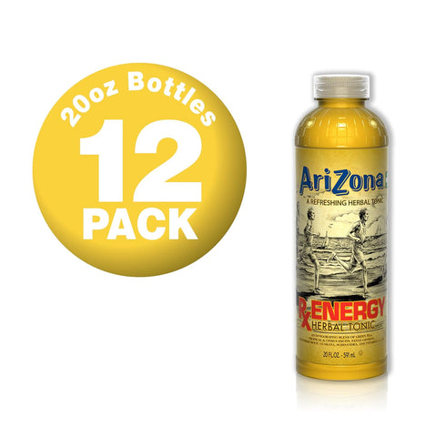 20 Oz (Pack 12) AriZona Rx Energy Herbal Tonic, Fl