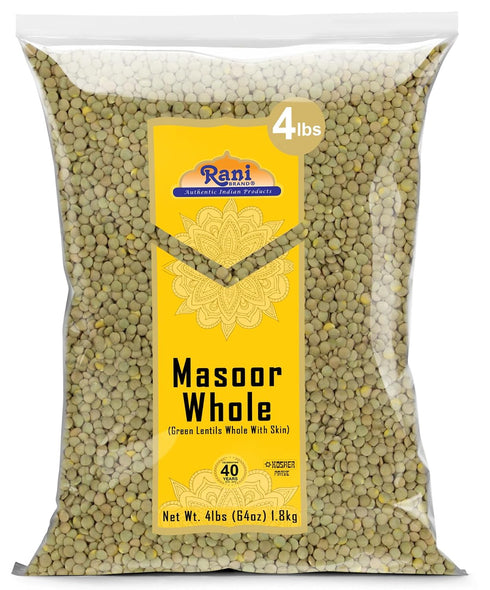 Rani Masoor Whole (Green Lentils Whole With Skin) 64oz (4lbs) 1.81kg Bulk