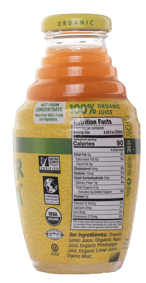 8.45oz (6 Pack) Wonder Lemon Organic Lemon Mint Cold Pressed Juice