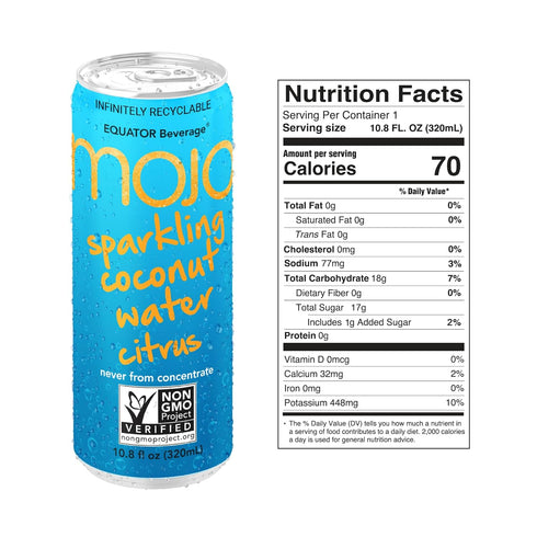 12 pack MOJO Sparkling Coconut Water