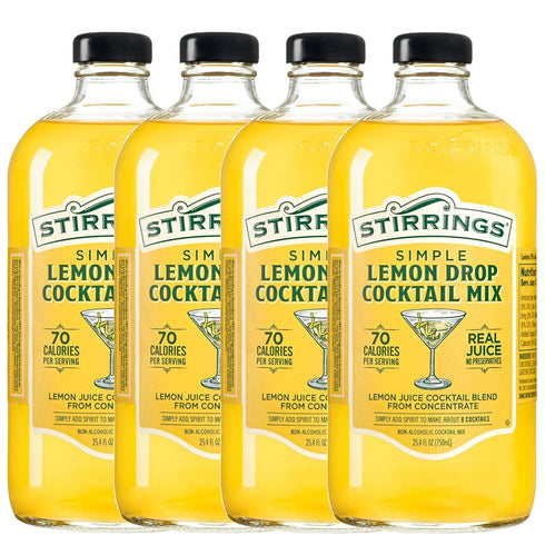 Stirrings 4 Pack Lemon Drop Cocktail Mix 750ml Bottles - Real Juice