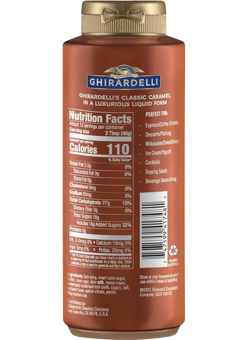 Ghirardelli Caramel Flavored Sauce, 16 oz Squeeze Bottle (Pack of 2)