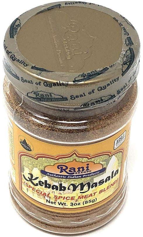 Rani Kebab Masala Indian Spice Blend for Meat Dishes - 3oz (85g) PET Jar, All Natural, Vegan, Gluten Friendly