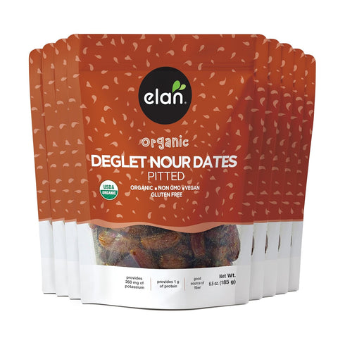 Elan Organic Pitted Dates, Naturally Sweet Dried Fruits, No Pits, No Sugar