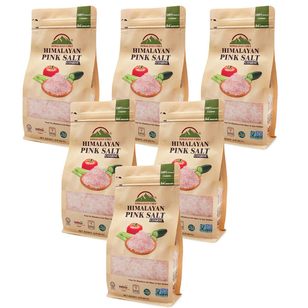 Himalayan Chef Pink Himalayan Salt, Coarse-2lbs/Each-6Pack,32 Ounce