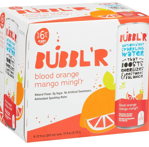 Generic BUBBLR_Blood Orange Mango Minglr Antioxidant Sparkling Water - 6pk/12 fl oz Can