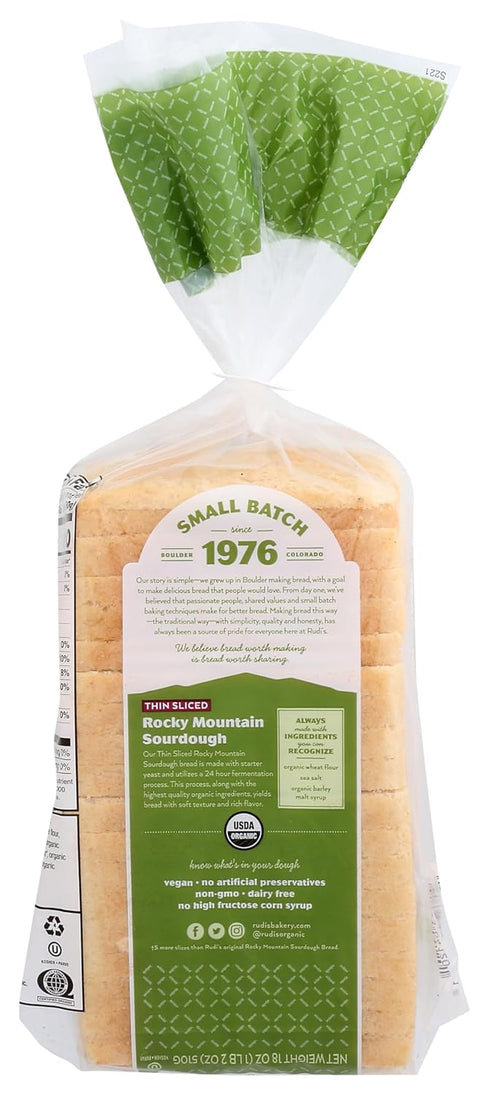 Rudis 18 OZ BAKERY Organic Rocky Mountain Thin Sliced Sourdough Bread