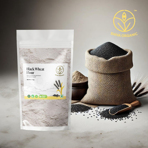 1.5 Shiva Organic Black Wheat Atta - kg | High Fiber, Low Gluten Ancient Grain with Abundant Bran