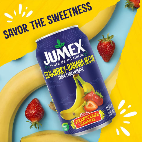 11.3oz, 24 Pack Jumex Strawberry Banana Nectar Juice - Made with Fresh Fruit Puree - Tropical Fruit Juice Concentrate