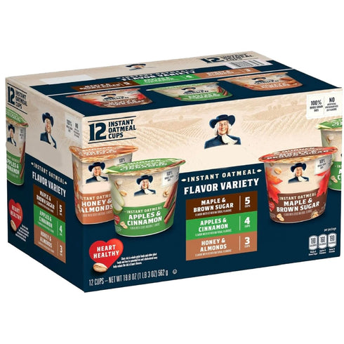 Generic Quakers Instant Oatmeal Express Cups, Variety Pack, 12 Count