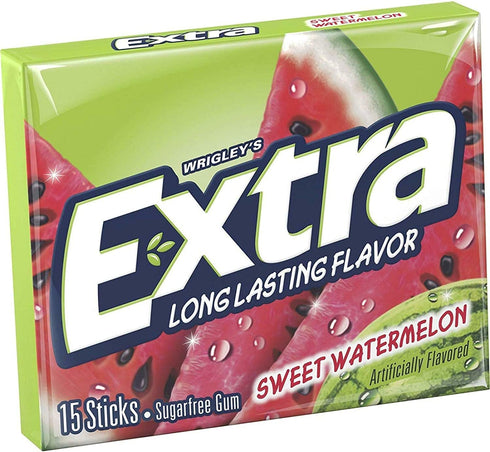 12 (Pack 12) Extra Chewing Gum, Sweet Watermelon Sugarfree, Ounce