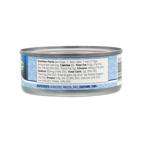 Albacore 5 oz (Pack 12) MW Polar Tuna, All Natural Solid White in Water, Can