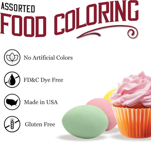 1 0.3 oz 4 Count (Pack 1) Watkins Assorted Food Coloring, Each Red, Yellow, Green, Blue, Total Four bottles