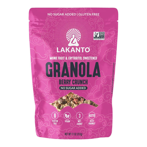 Lakanto Berry Crunch Granola - Delicious Snack, Quick Breakfast Cereal, Keto Friendly,