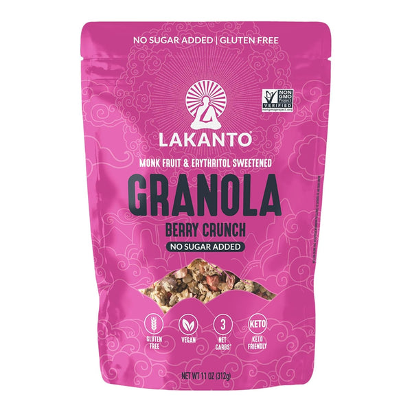 Lakanto Berry Crunch Granola - Delicious Snack, Quick Breakfast Cereal, Keto Friendly,