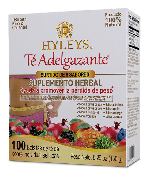 9 100 100 (1 Pack) Pack HYLEYS Slim Tea Flavor Assortment Ct - Weight Loss Herbal Supplement Cleanse and Detox - Tea