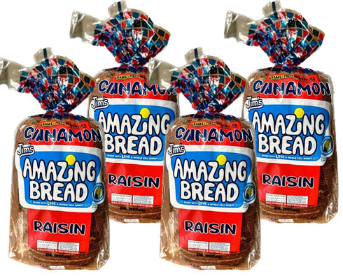 Jim's Amazing Cinnamon-Raisin Bread - Made with Whole Cell Wheat/All Natural /